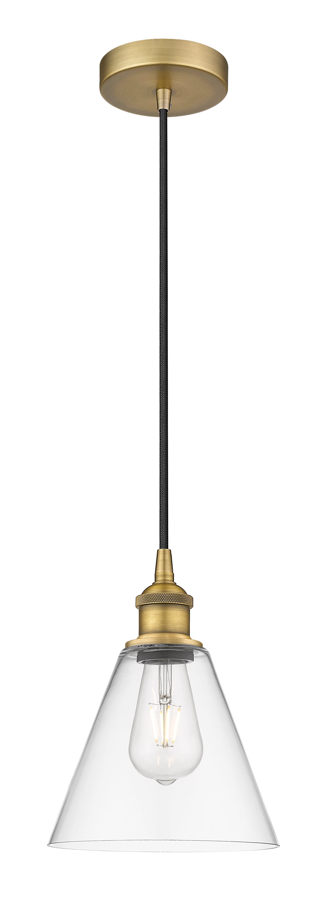 Edison Mini Pendant Antique Brass Glass