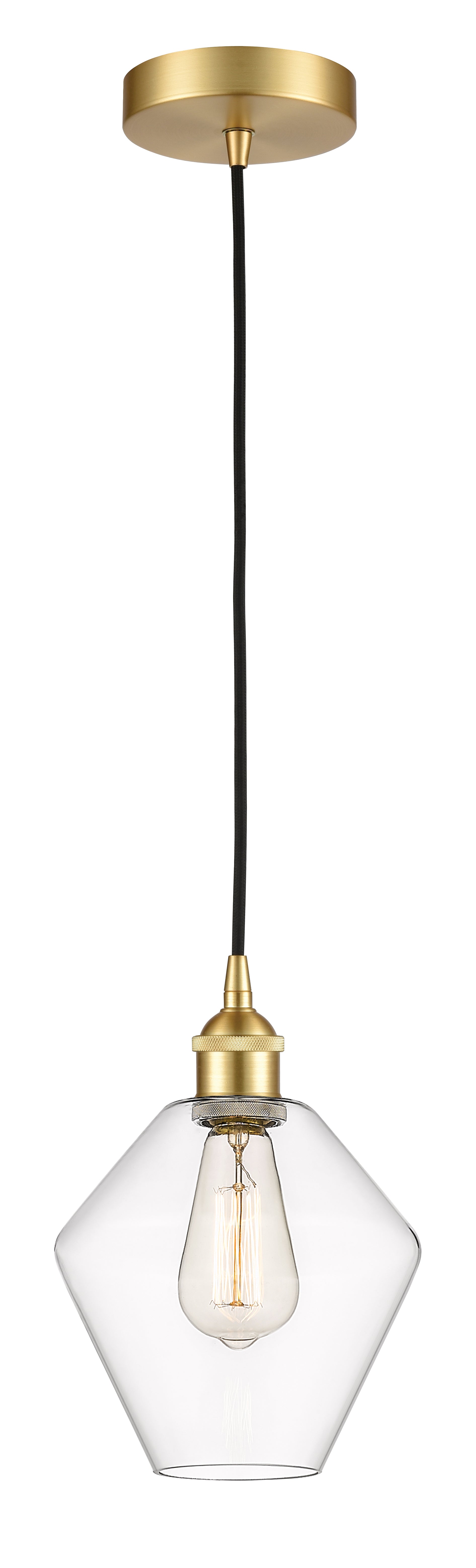 Edison Mini Pendant Cast Glass Brass