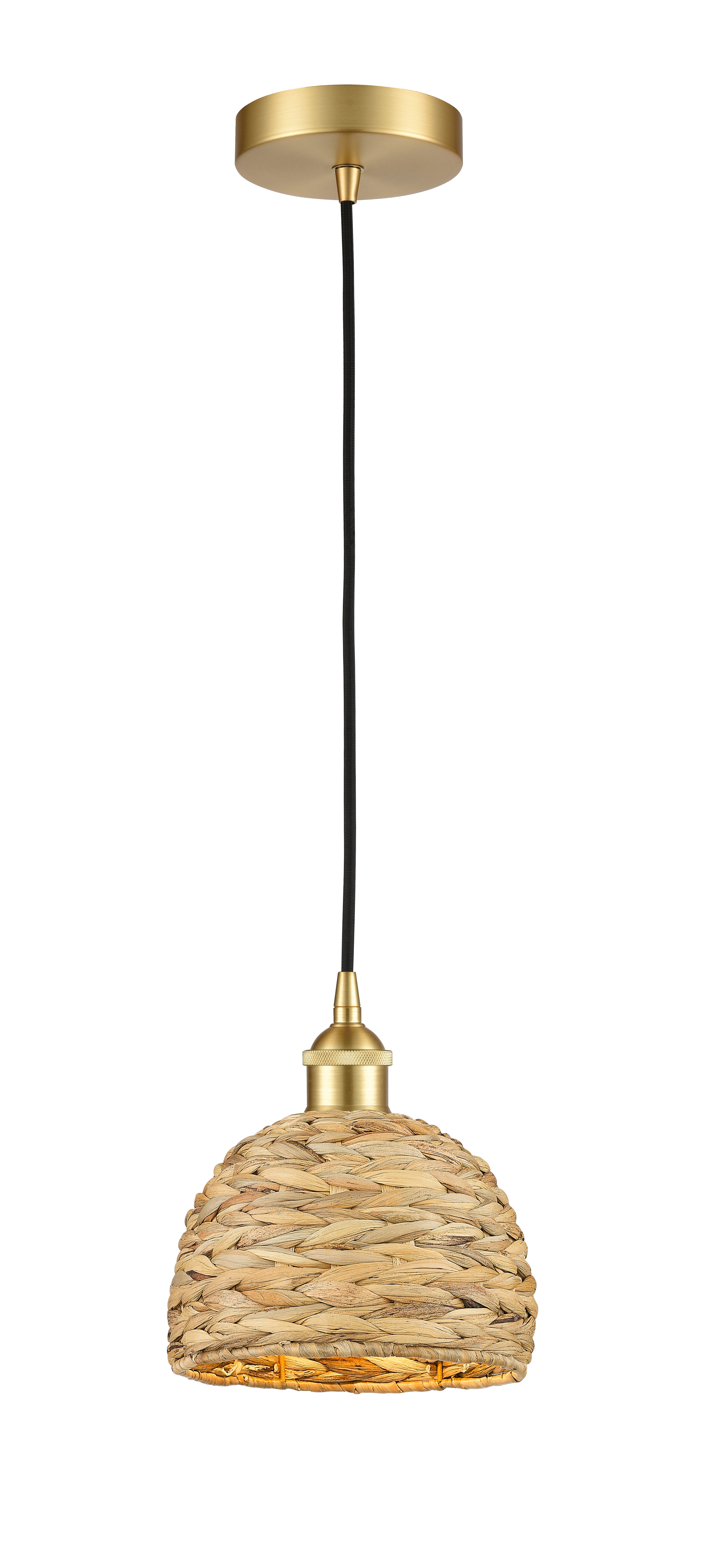 Edison Mini Pendant Antique Brass Woven
