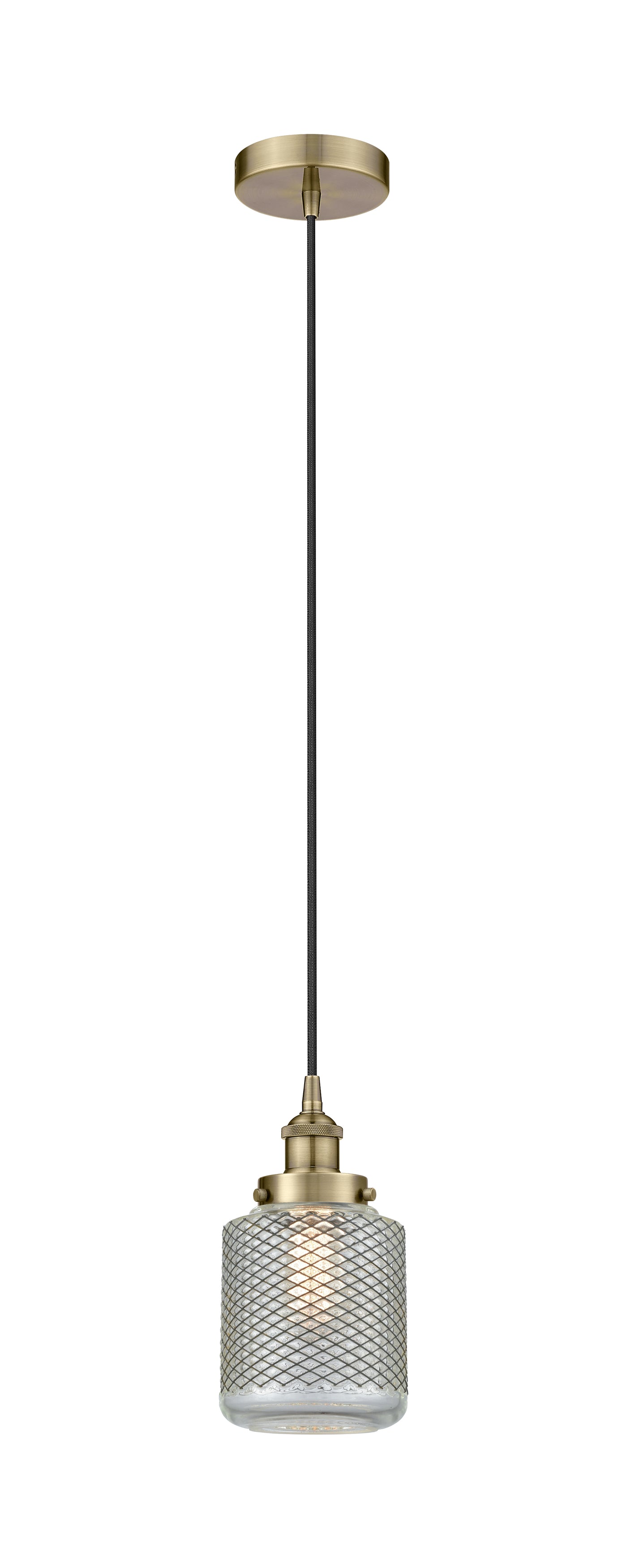 Edison Mini Pendant Antique Brass Cast Glass