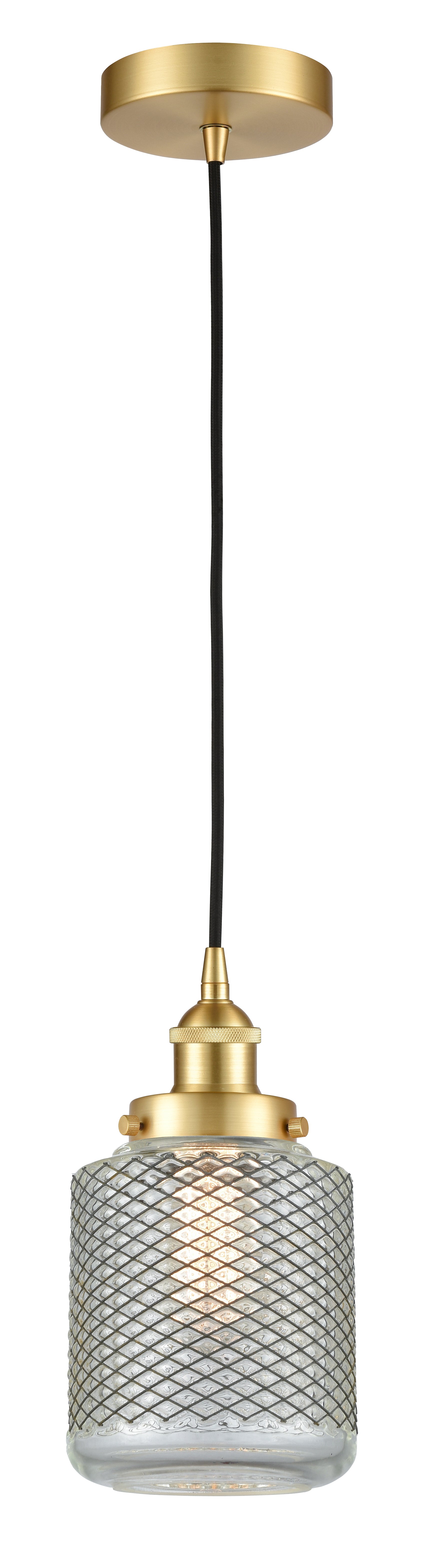Edison Mini Pendant Antique Brass Cast Glass