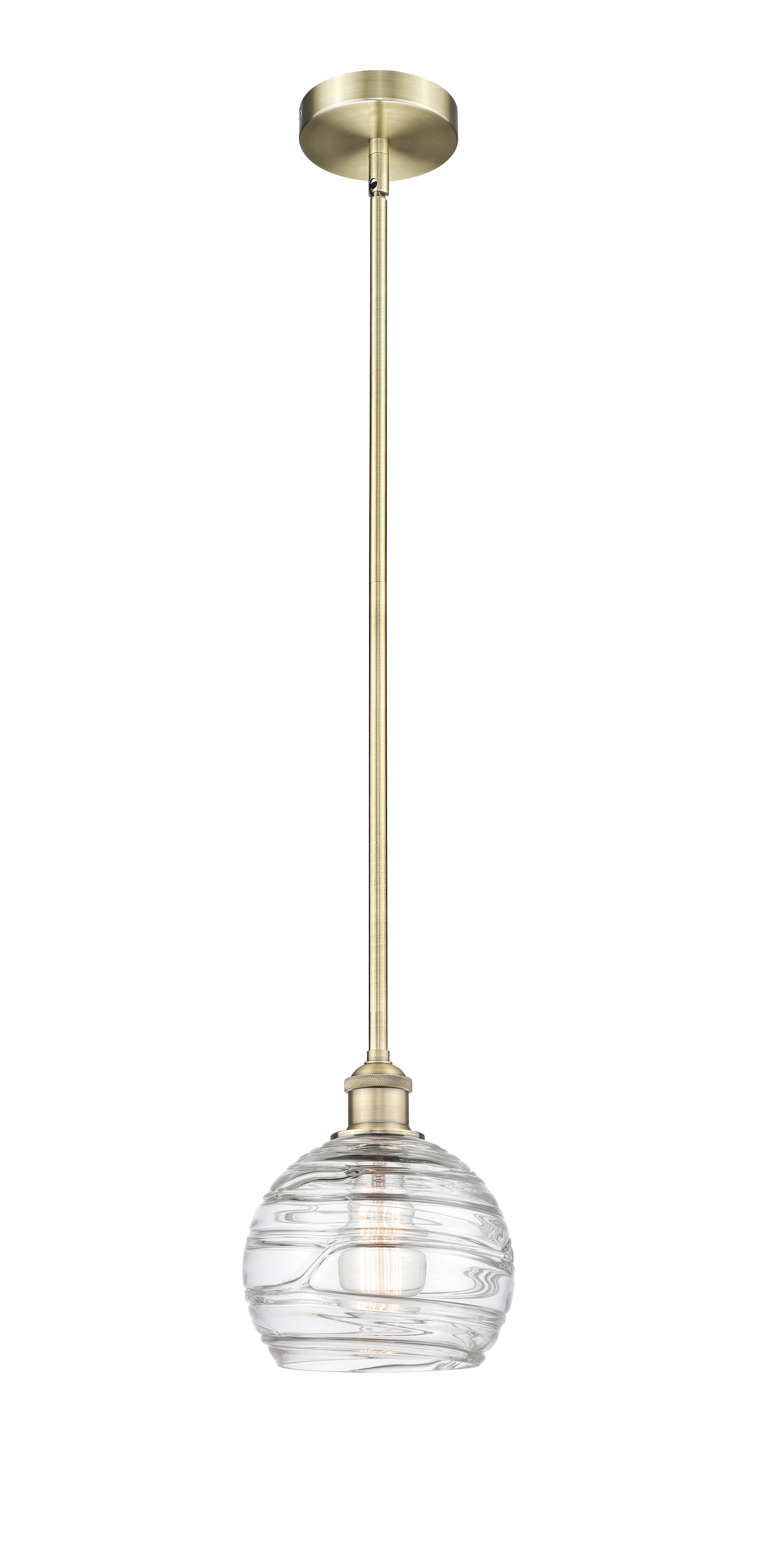 Edison Mini Pendant Antique Brass 8 Inch