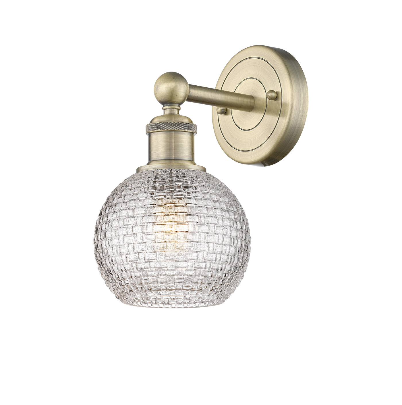 Edison Sconce Cast Brass White Venetian