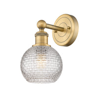Edison Sconce Cast Brass White Venetian