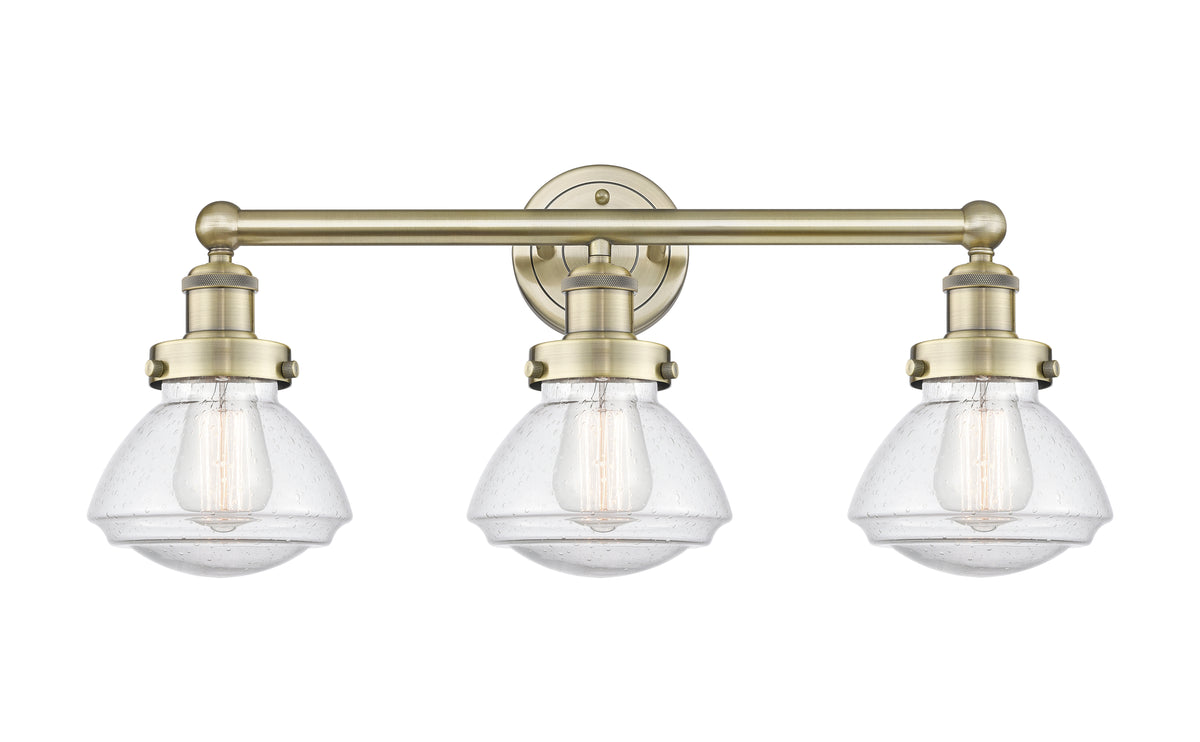 Olean 25-Inch 3-Light Bath Vanity Light Bowl Shade