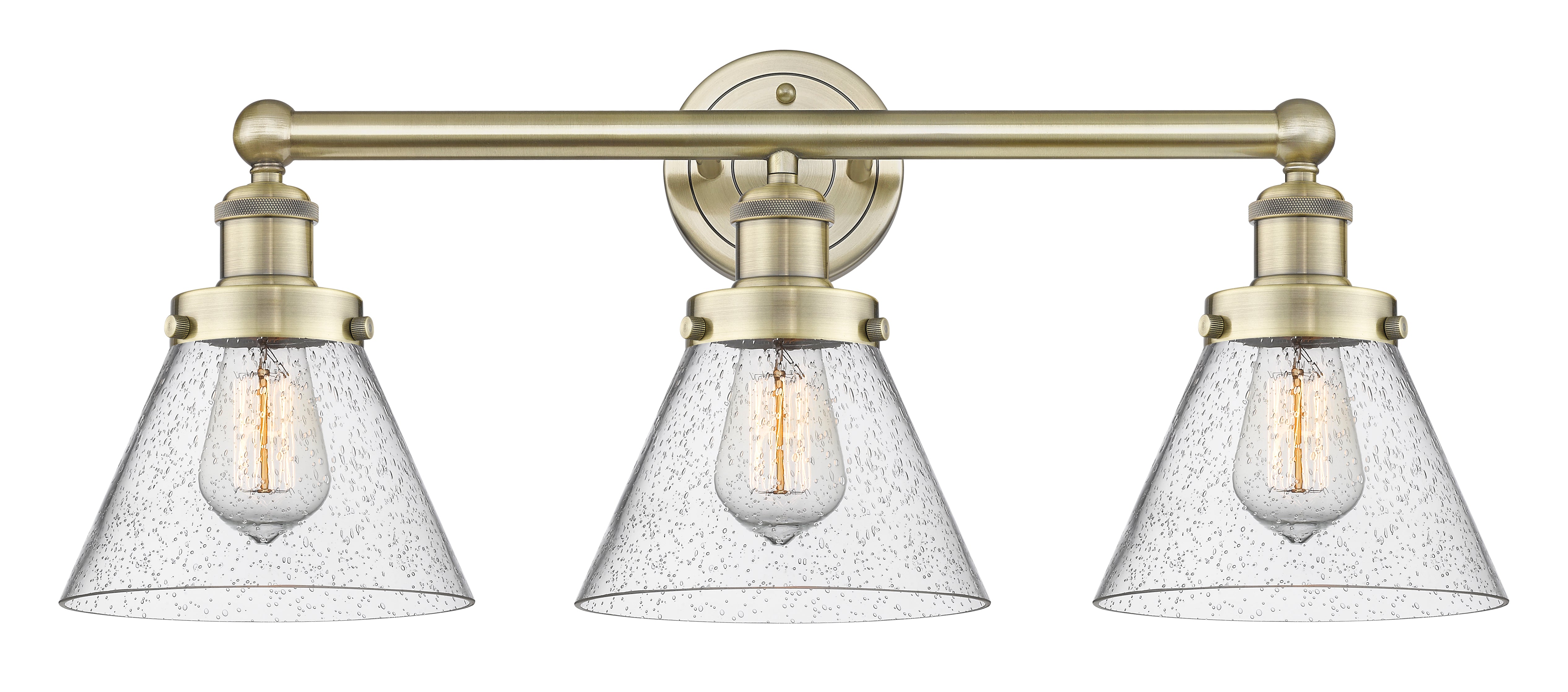 Edison Bath Vanity Light Cast Brass Glass