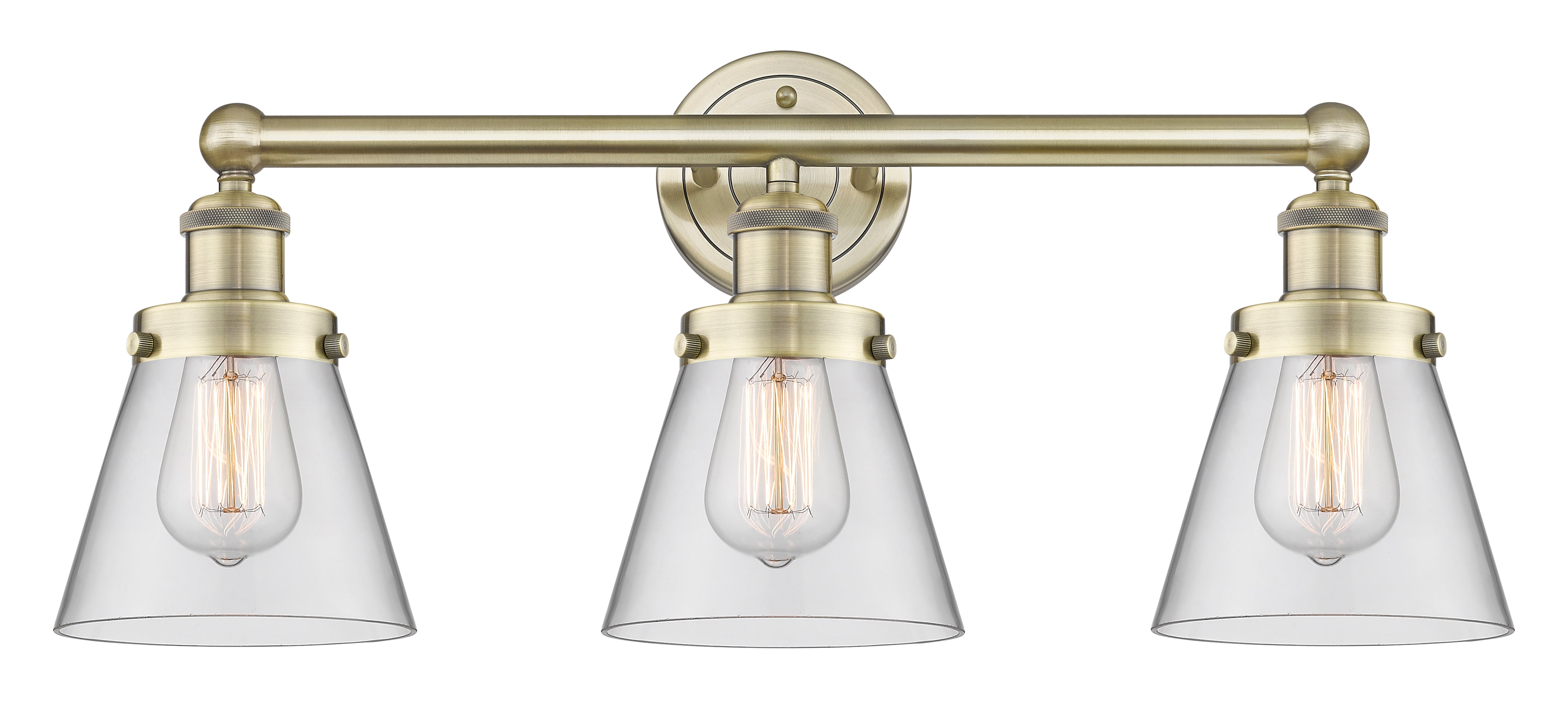 Edison Bath Vanity Light Cast Brass Glass