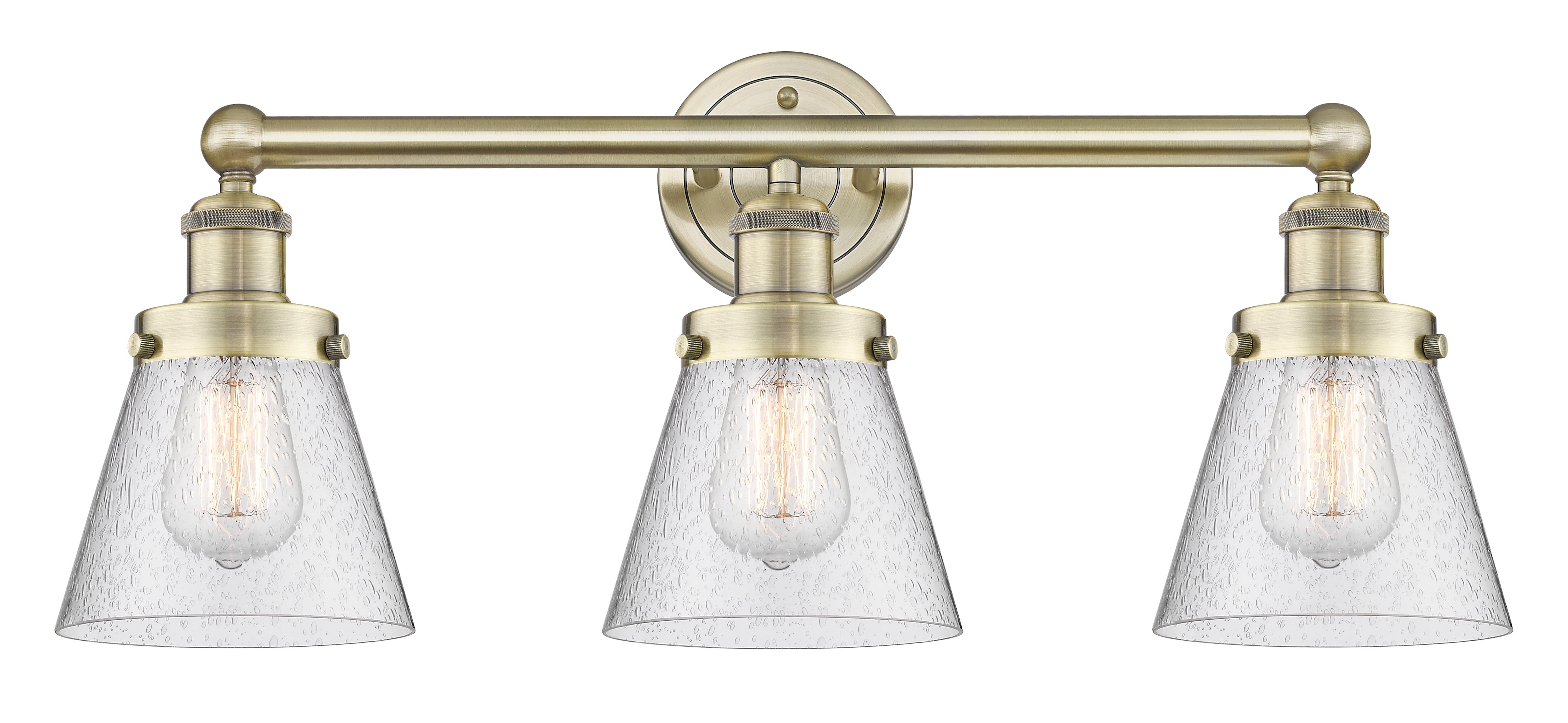 Edison Bath Vanity Light Cast Brass Glass