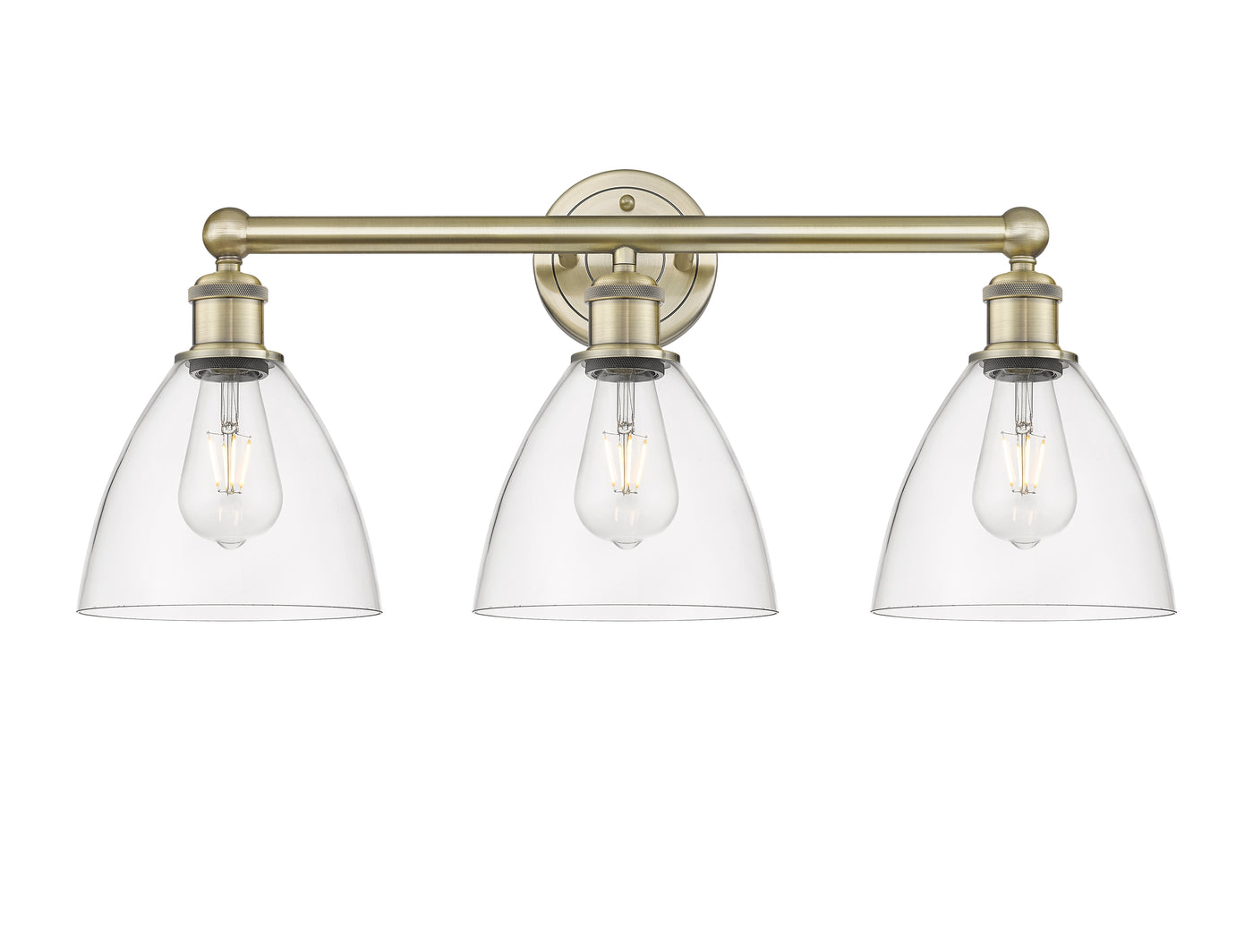 Edison Bath Vanity Light Cast Brass Glass