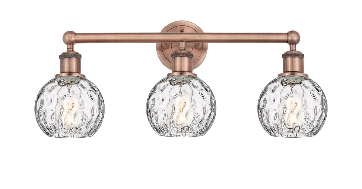 Athens Water Glass 24-Inch 3-Light Bath Vanity Light 10.25-Inch High