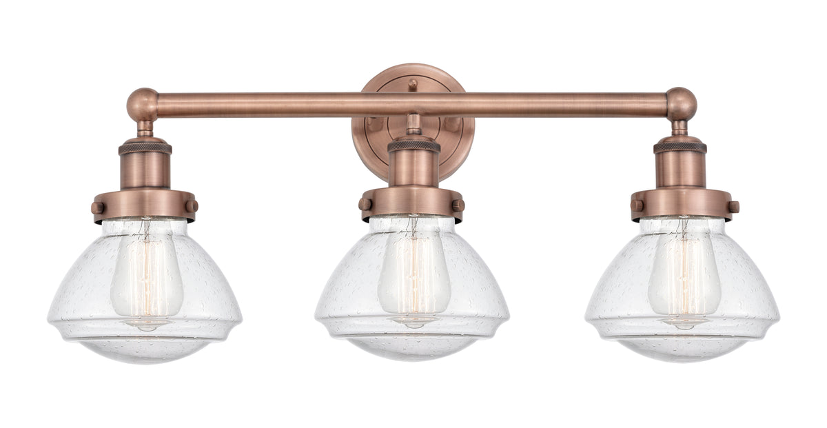 Olean 25-Inch 3-Light Bath Vanity Light Bowl Shade