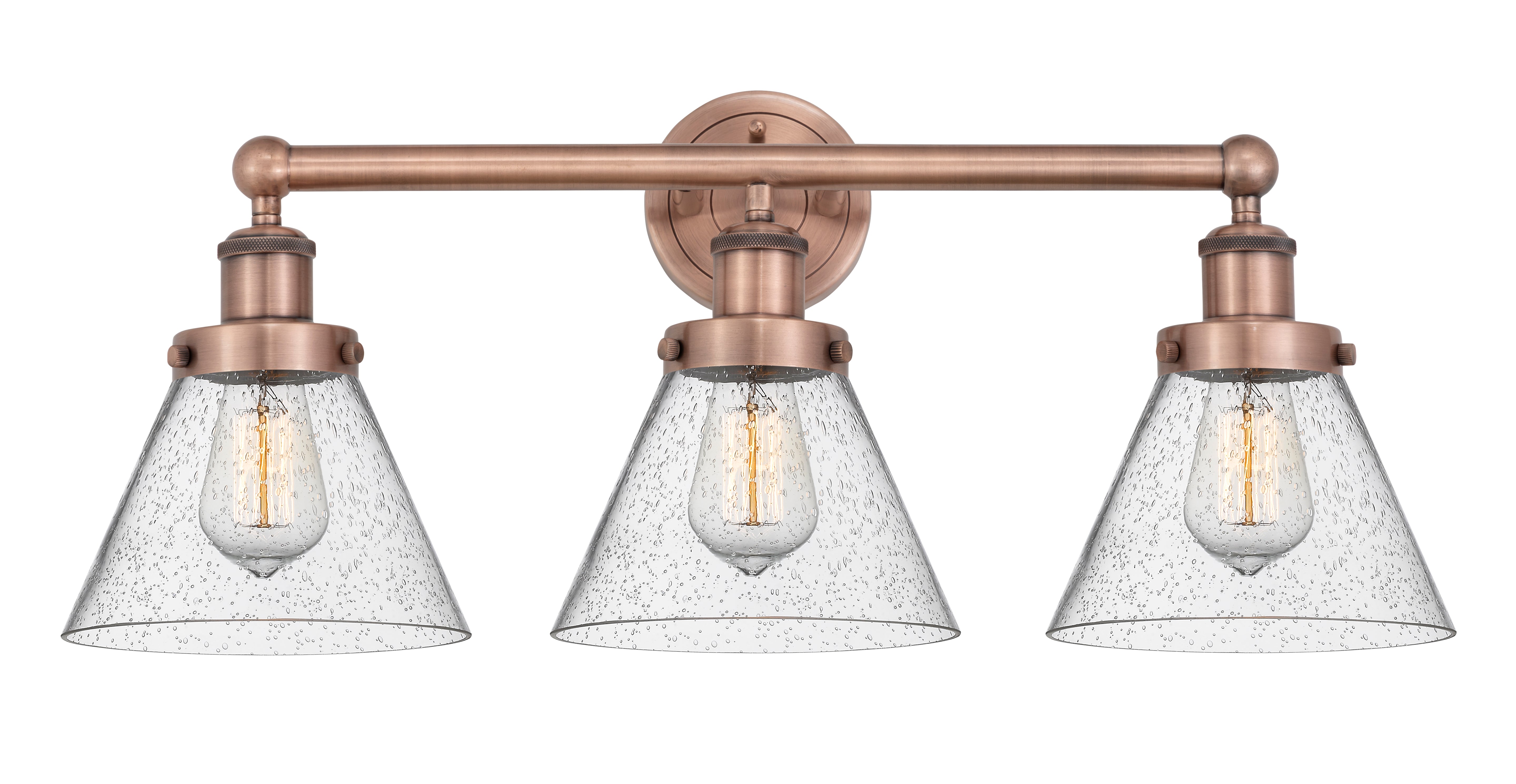 Edison Bath Vanity Light Cast Brass Glass