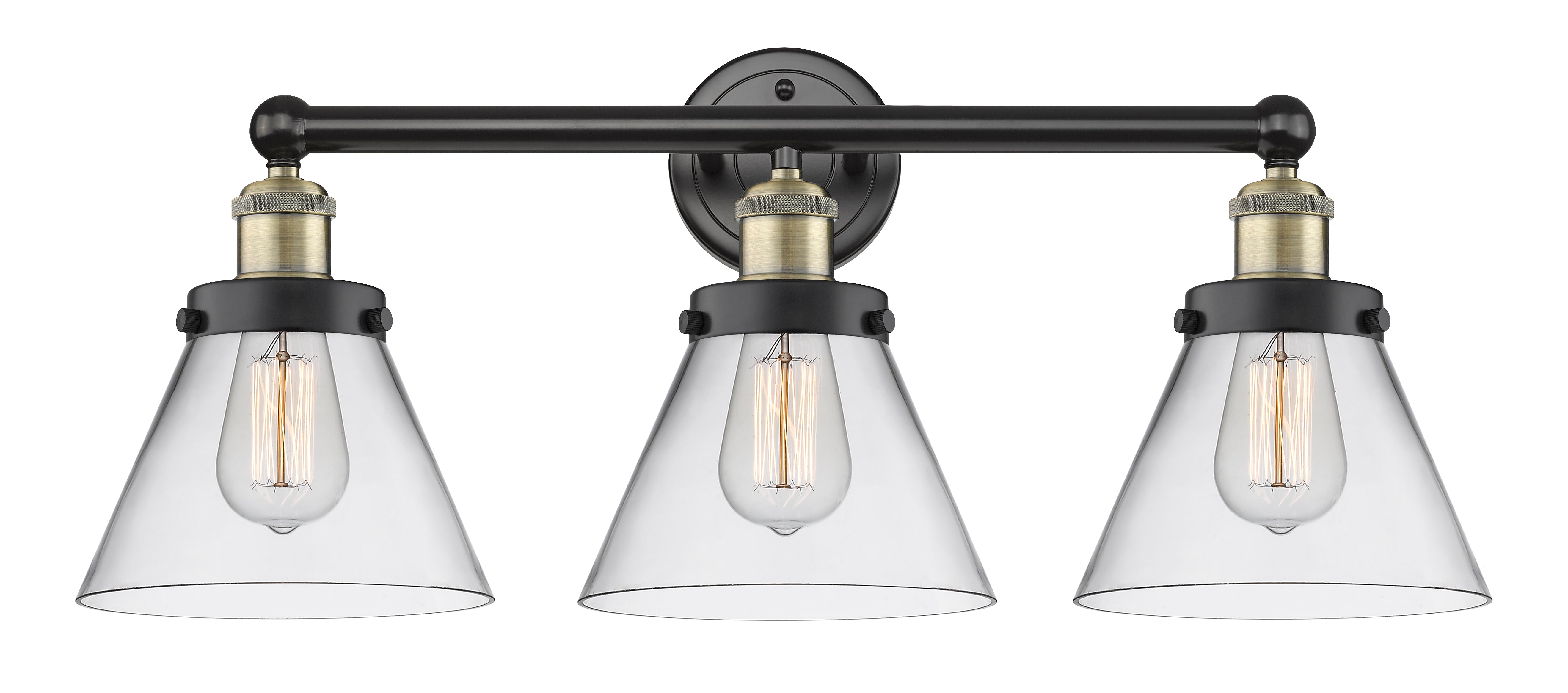 Edison Bath Vanity Light Cast Brass Glass