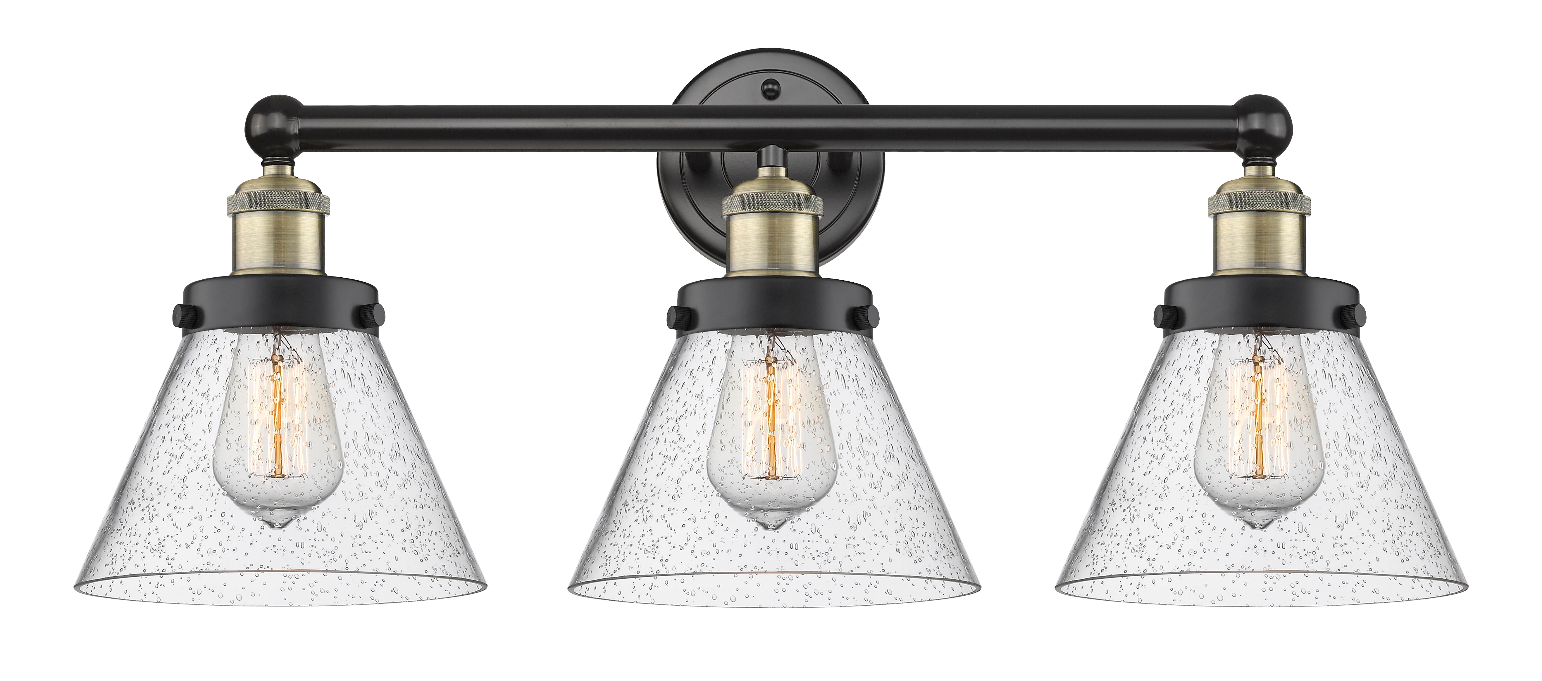 Edison Bath Vanity Light Cast Brass Glass
