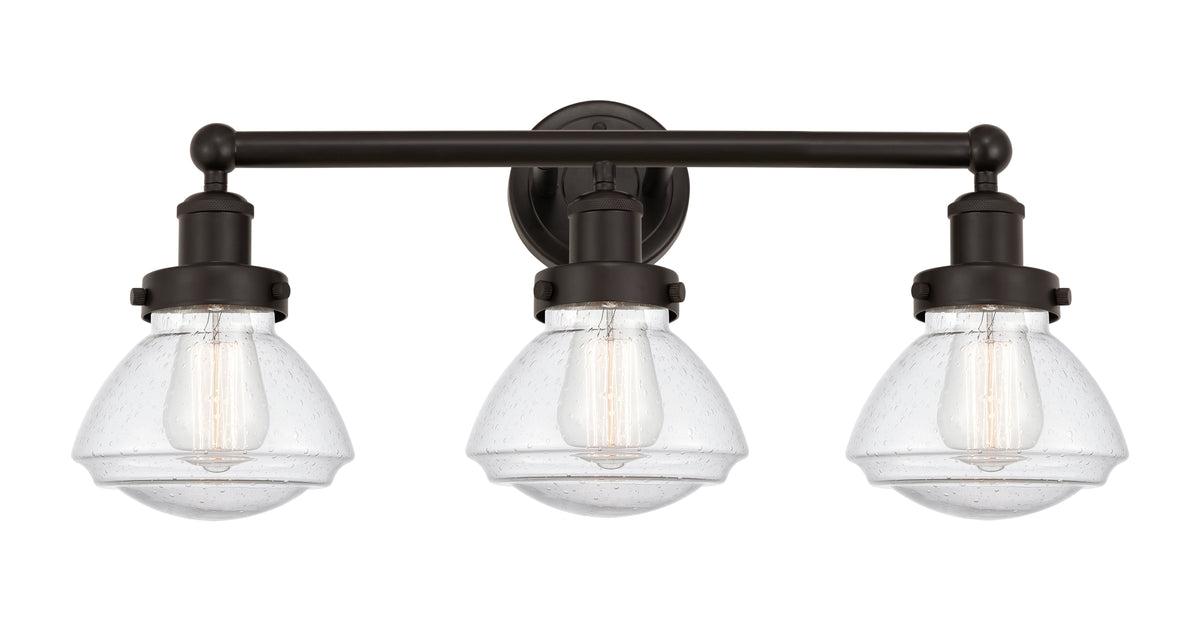 Olean 25-Inch 3-Light Bath Vanity Light Bowl Shade