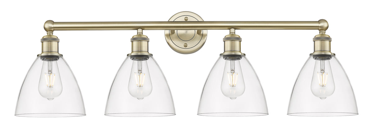 Bristol 35-Inch 4-Light Bath Vanity Light Dome Shade