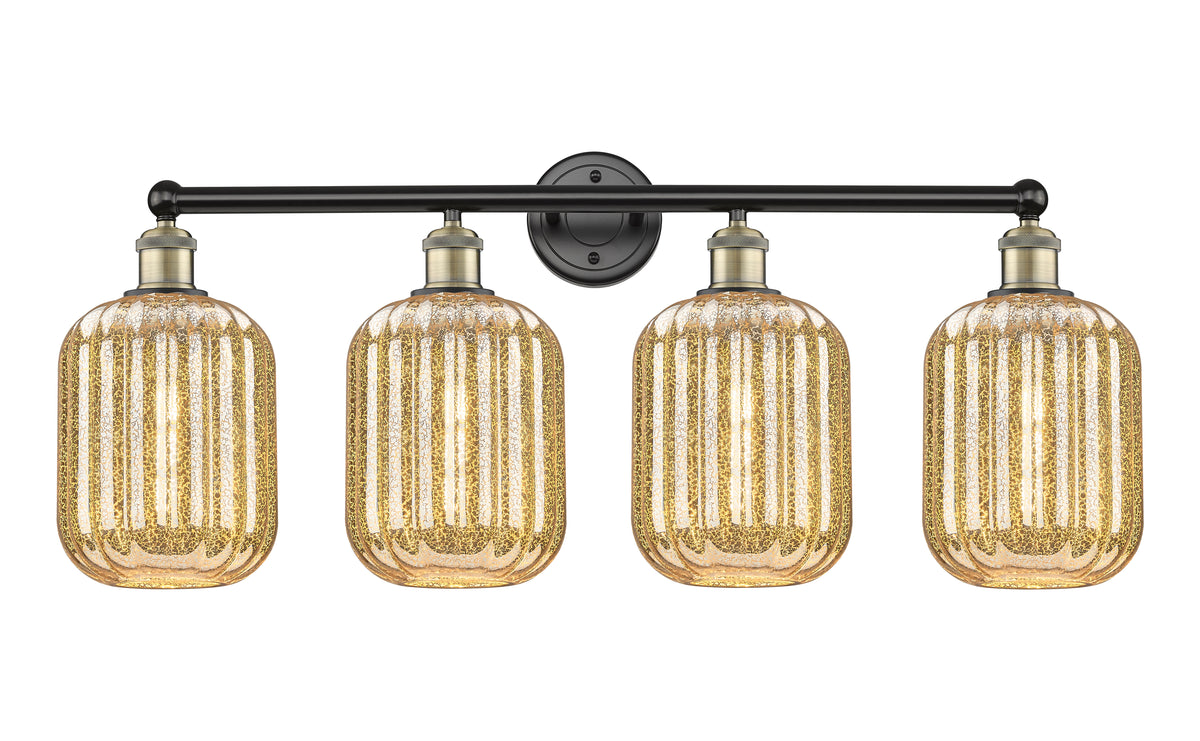 Preston Cylinder 34-Inch 4-Light Bath Vanity Light
