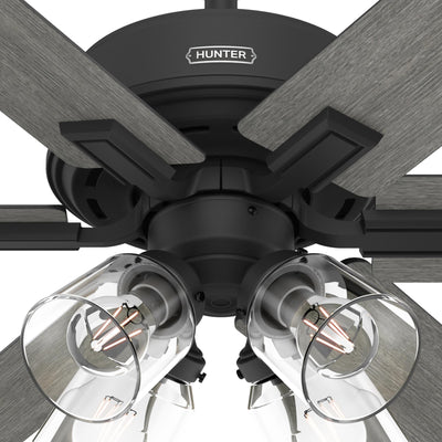 52 inch Fonthill ENERGY STAR® HunterExpress Matte Black Ceiling Fan with LED Light Kit and Handheld Remote