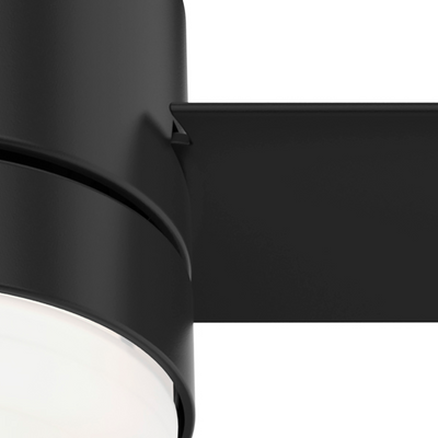 44 inch Gilmour Matte Black Low Profile Damp Rated Ceiling Fan with LED Light Kit and Handheld Remote