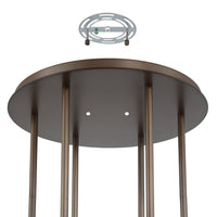 Bryony 48-inch 6-light Forged Bronze Chandelier with White Synthetic Silk Shades