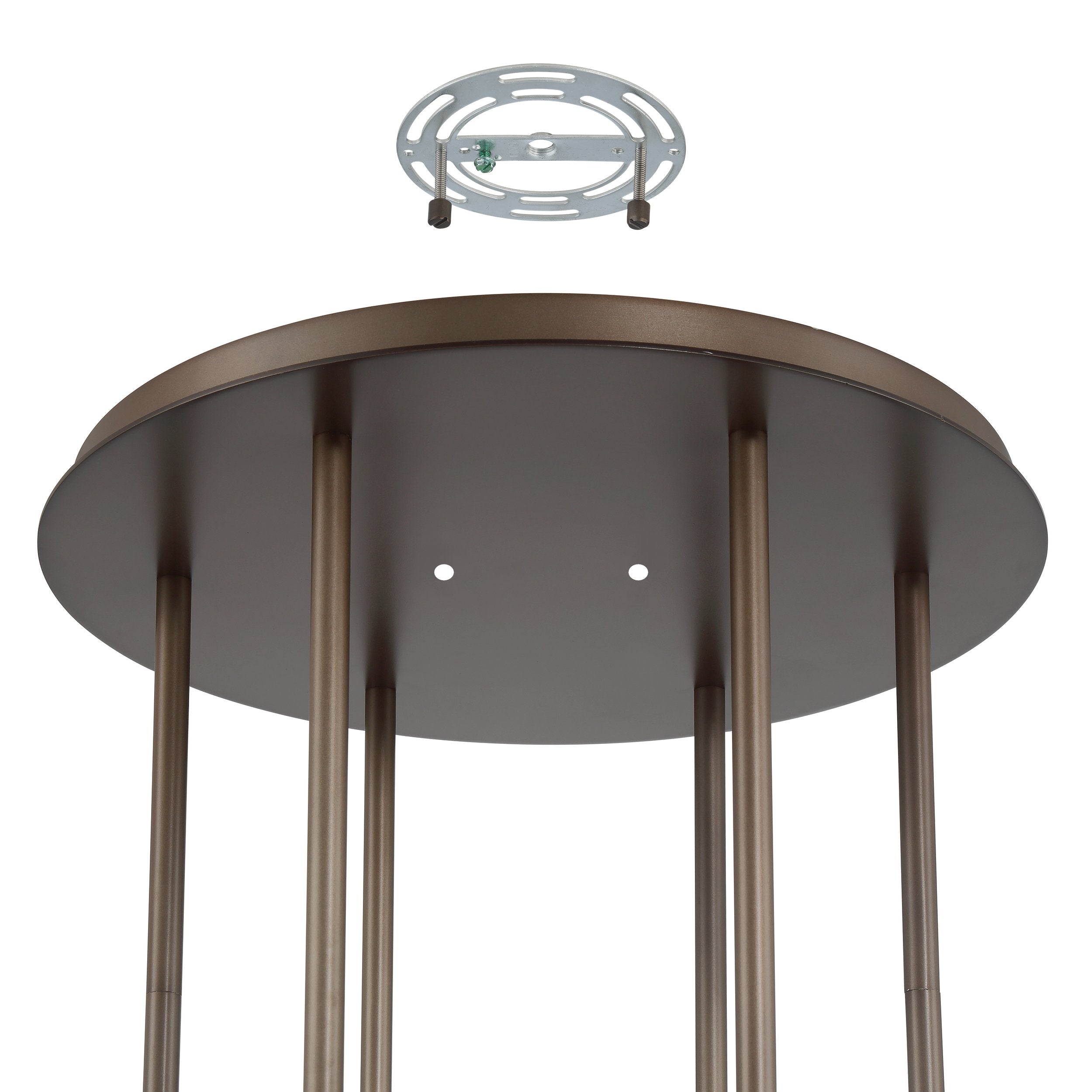Bryony 48-inch 6-light Forged Bronze Chandelier with White Synthetic Silk Shades