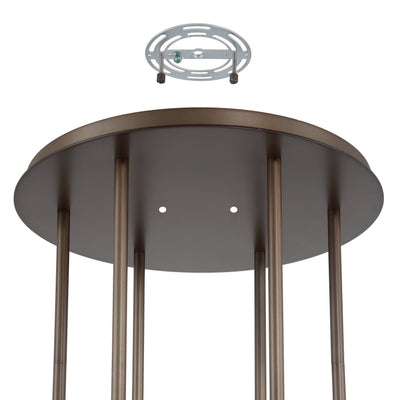 Bryony 48-inch 6-light Forged Bronze Chandelier with White Synthetic Silk Shades