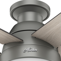 46 inch Anslee Matte Silver Low Profile Ceiling Fan with LED Light Kit and Pull Chain