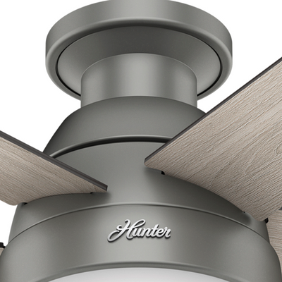 46 inch Anslee Matte Silver Low Profile Ceiling Fan with LED Light Kit and Pull Chain
