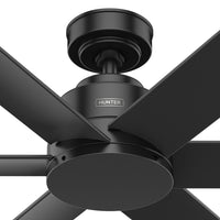 52 inch Kennicott Matte Black Damp Rated Ceiling Fan and Wall Control