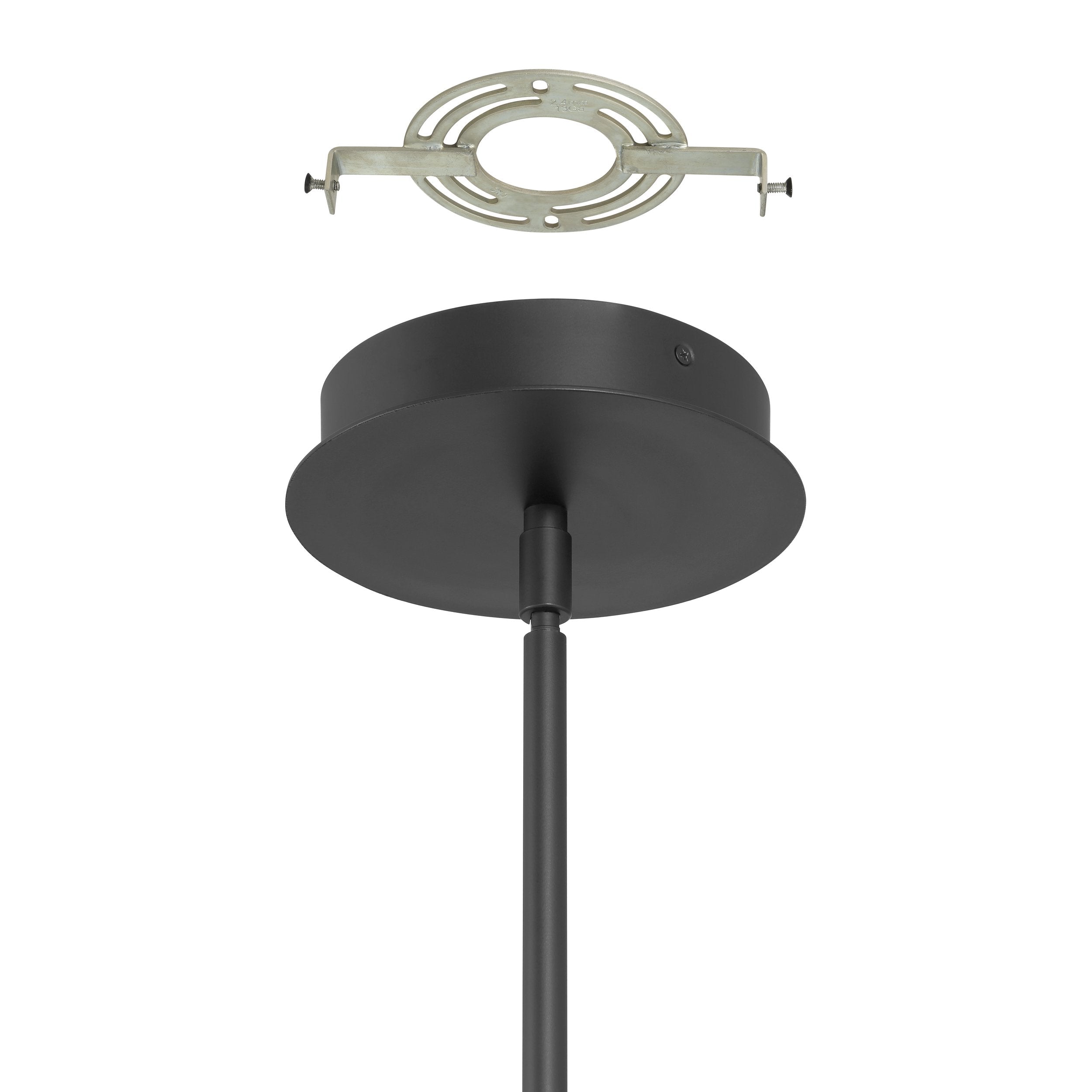 Ristretto 42-inch 18-light Matte Black LED Chandelier with Clear Ribbed and White Acrylic Shades