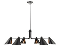 11.25'' Warhol Matte Black 6 Light Chandelier