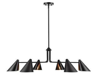 11.25'' Warhol Matte Black 6 Light Chandelier