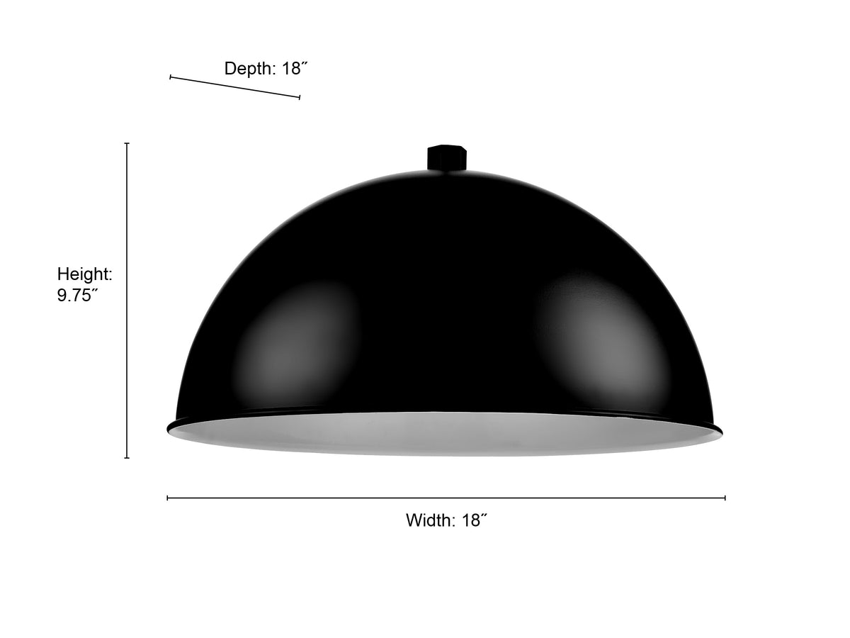 18'' Satin Black Aluminum R Series Wide Deep Bowl Warehouse Shade