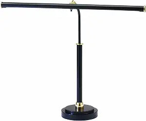 16-inch Piano/desk Black and Brass Desk Lamp