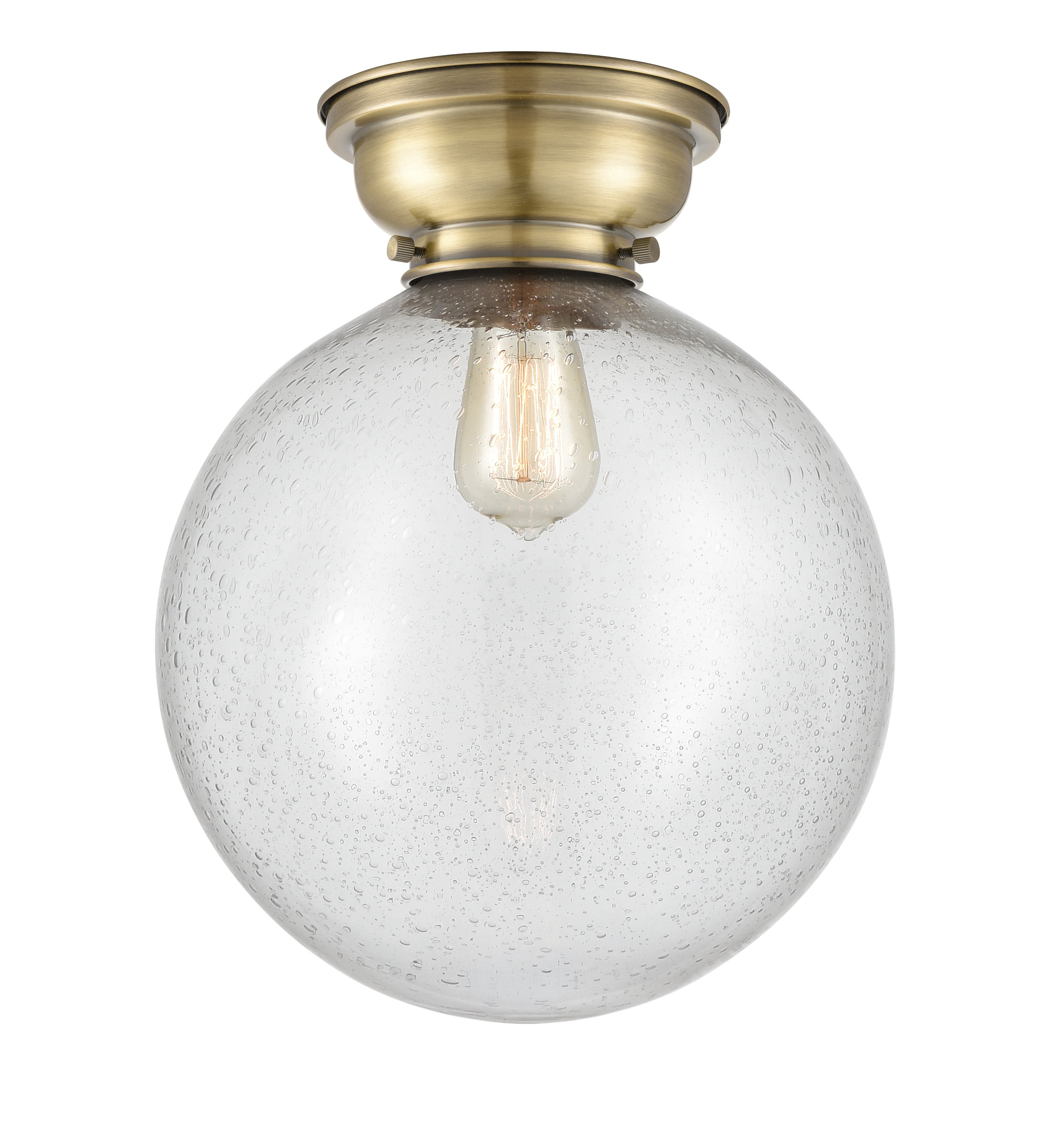 Franklin Flush Mount Satin Nickel Glass
