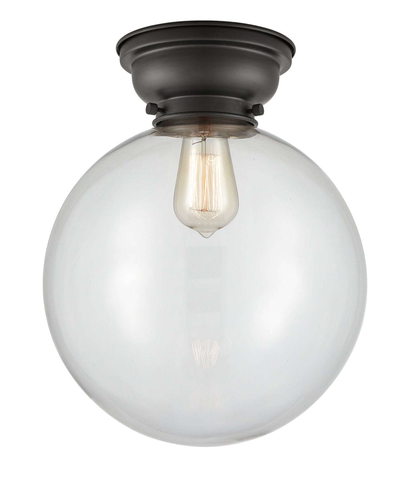 Franklin Flush Mount Satin Nickel Glass
