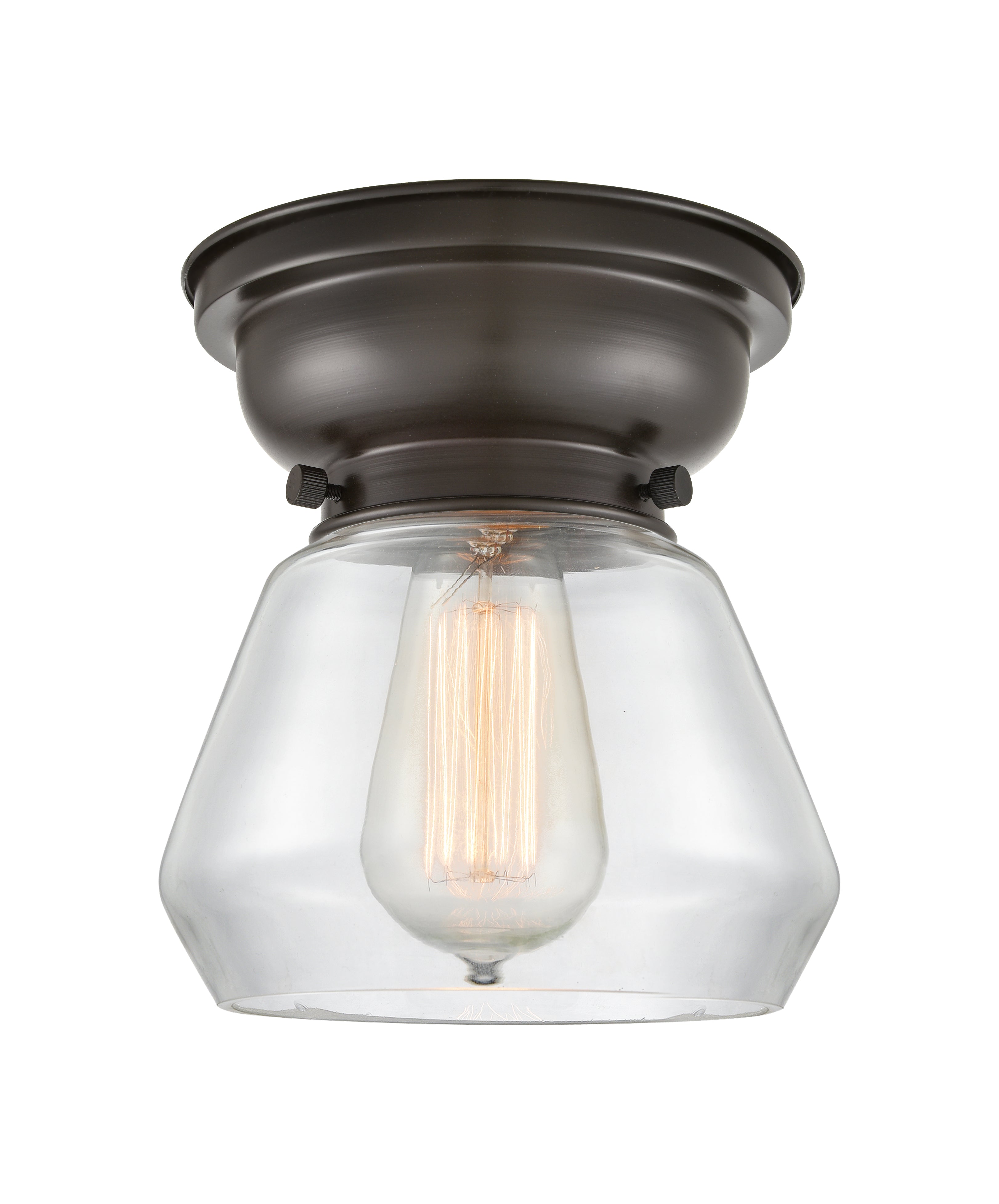 Franklin Flush Mount Satin Nickel Glass