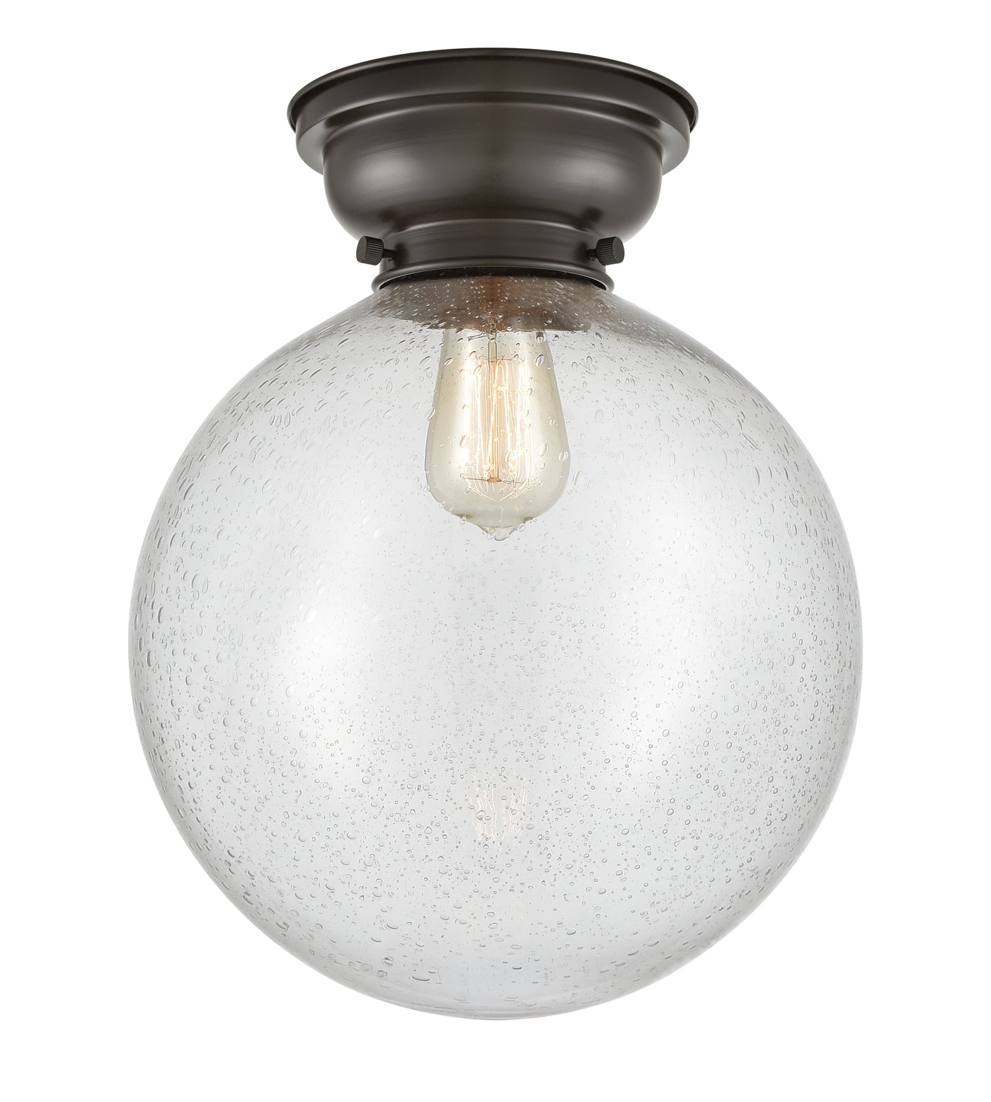 Franklin Flush Mount Satin Nickel Glass