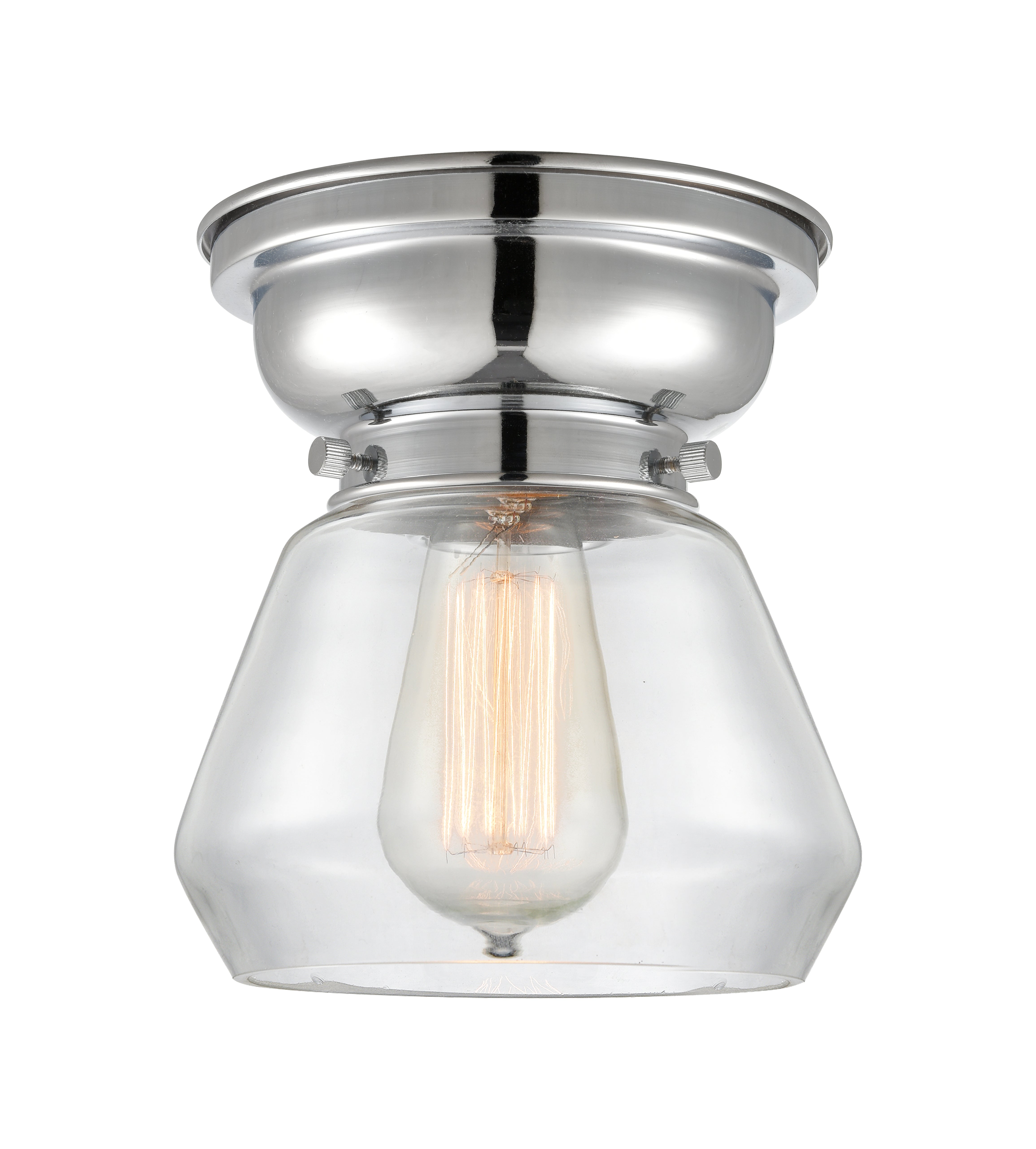 Franklin Flush Mount Satin Nickel Glass