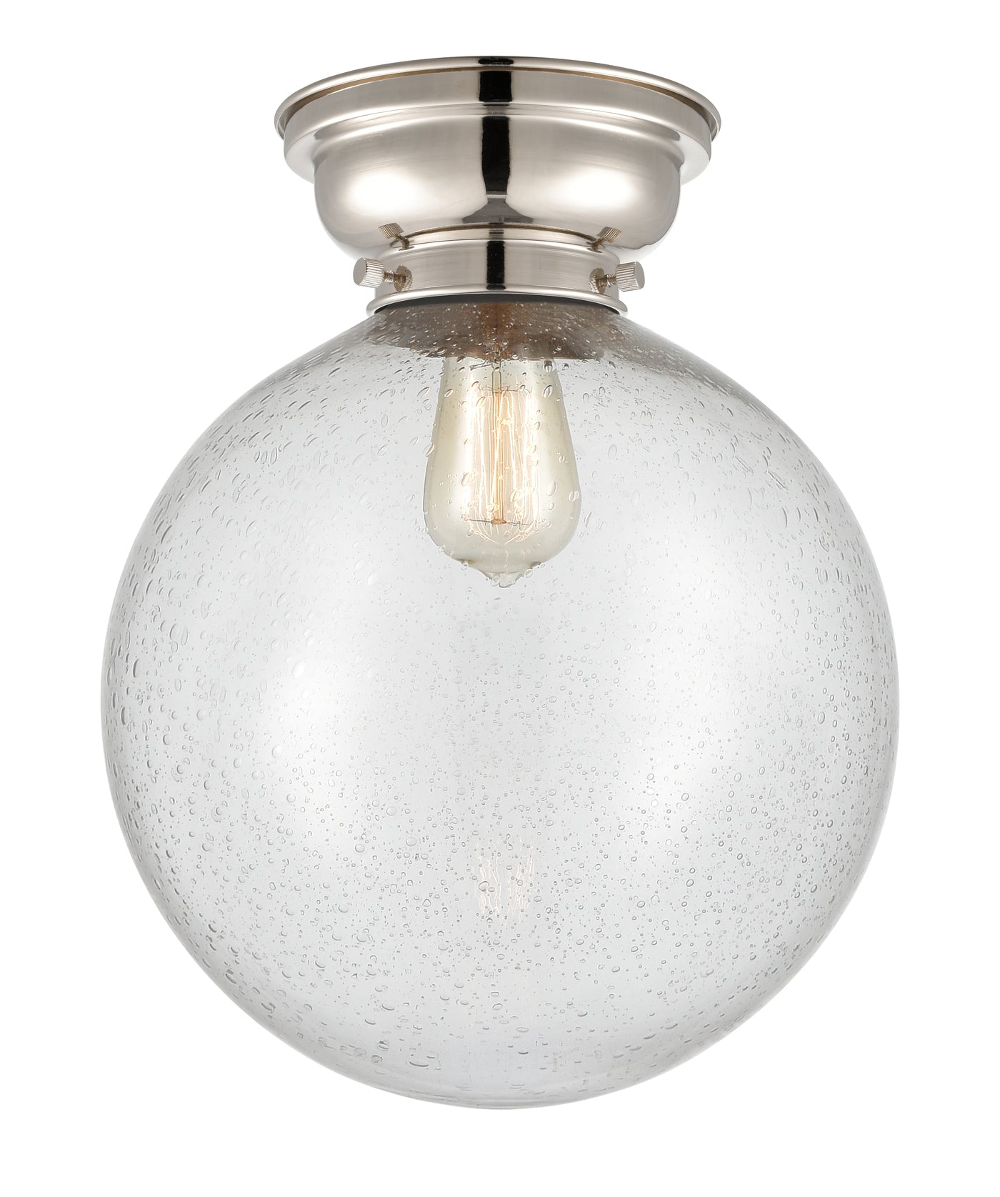 Franklin Flush Mount Satin Nickel Glass