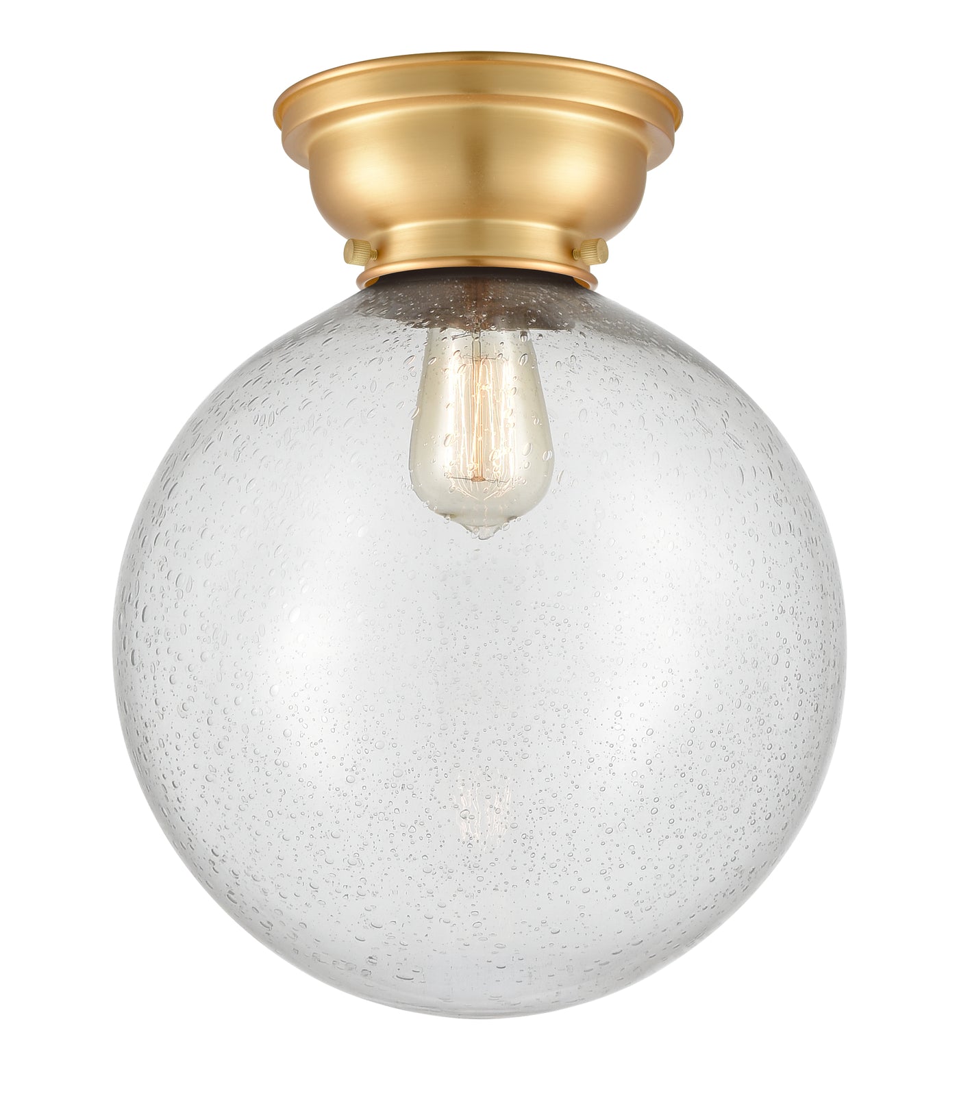 Franklin Flush Mount Satin Nickel Glass