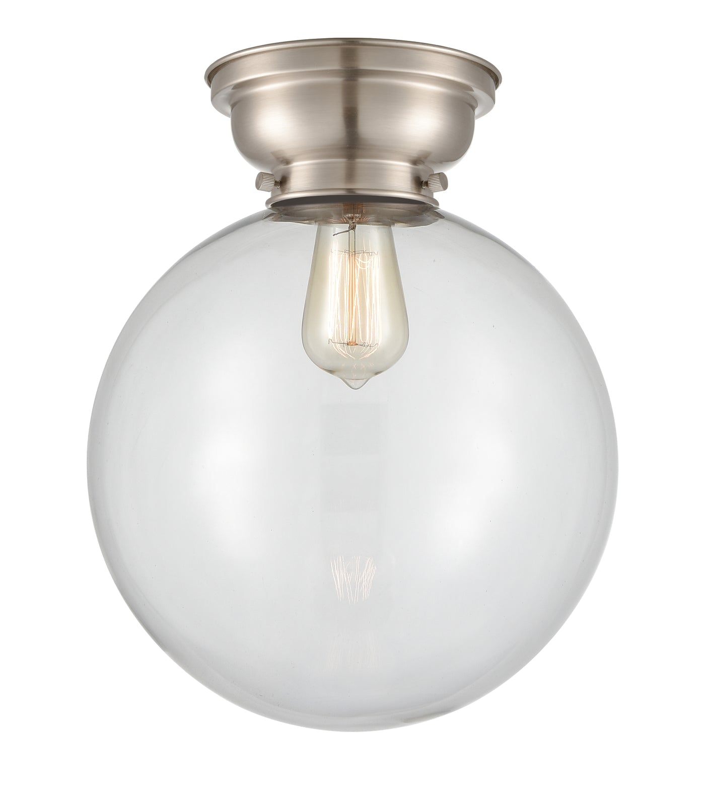 Franklin Flush Mount Satin Nickel Glass
