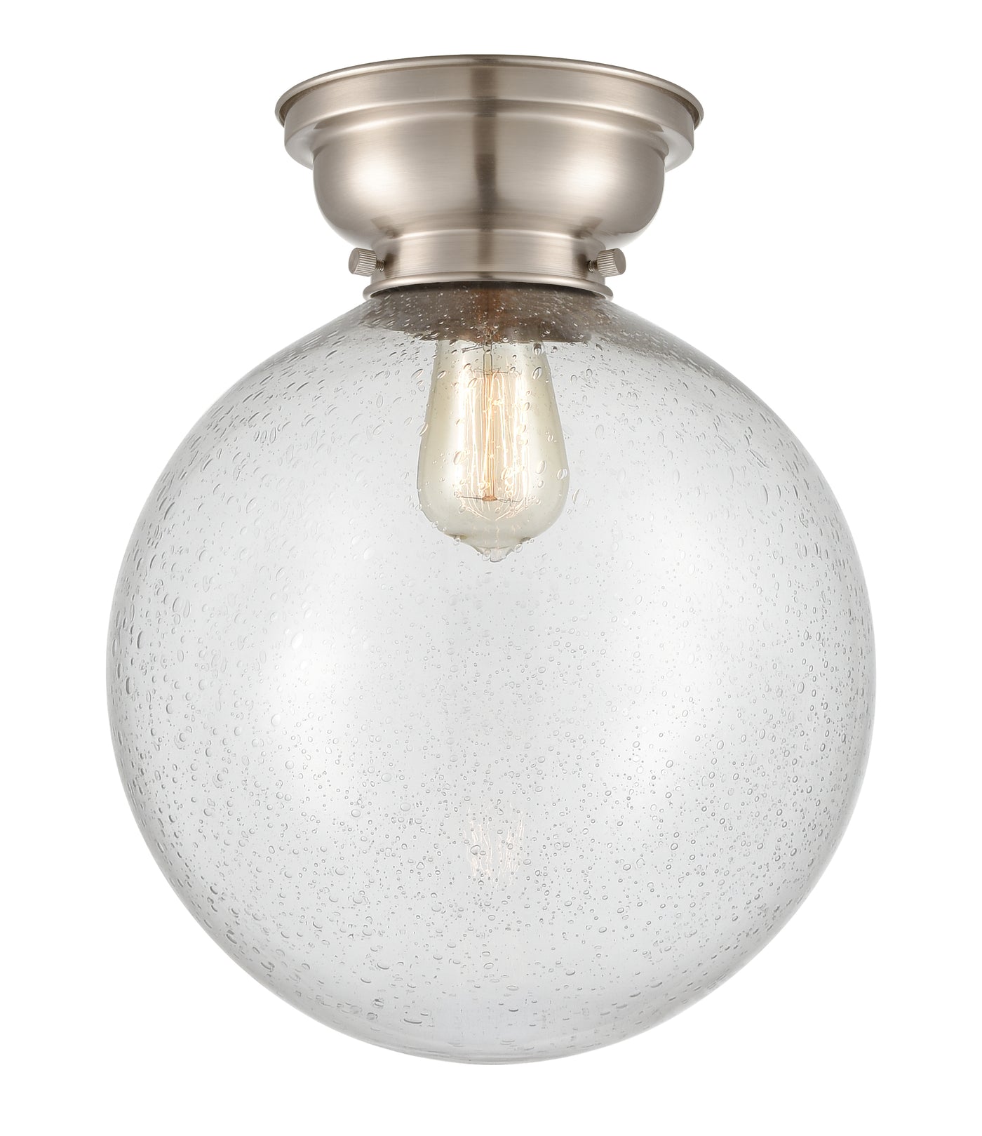Franklin Flush Mount Satin Nickel Glass