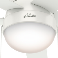46 inch Anslee Fresh White Low Profile Ceiling Fan with LED Light Kit and Pull Chain