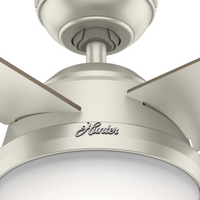 52 inch Dempsey Matte Nickel Damp Rated Ceiling Fan with LED Light Kit and Handheld Remote