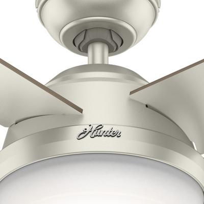 52 inch Dempsey Matte Nickel Damp Rated Ceiling Fan with LED Light Kit and Handheld Remote