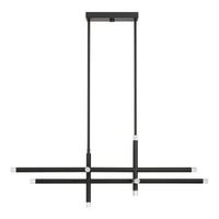 Manhattan 48-inch 12-light Matte Black LED Linear Chandelier
