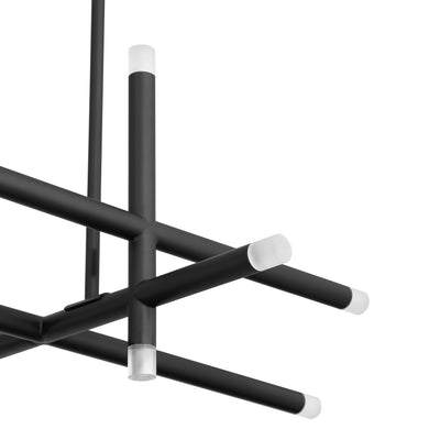 Manhattan 48-inch 12-light Matte Black LED Linear Chandelier