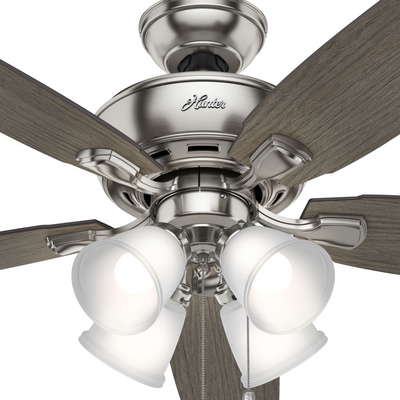 52 inch Amberlin Brushed Nickel Ceiling Fan with LED Light Kit and Pull Chain