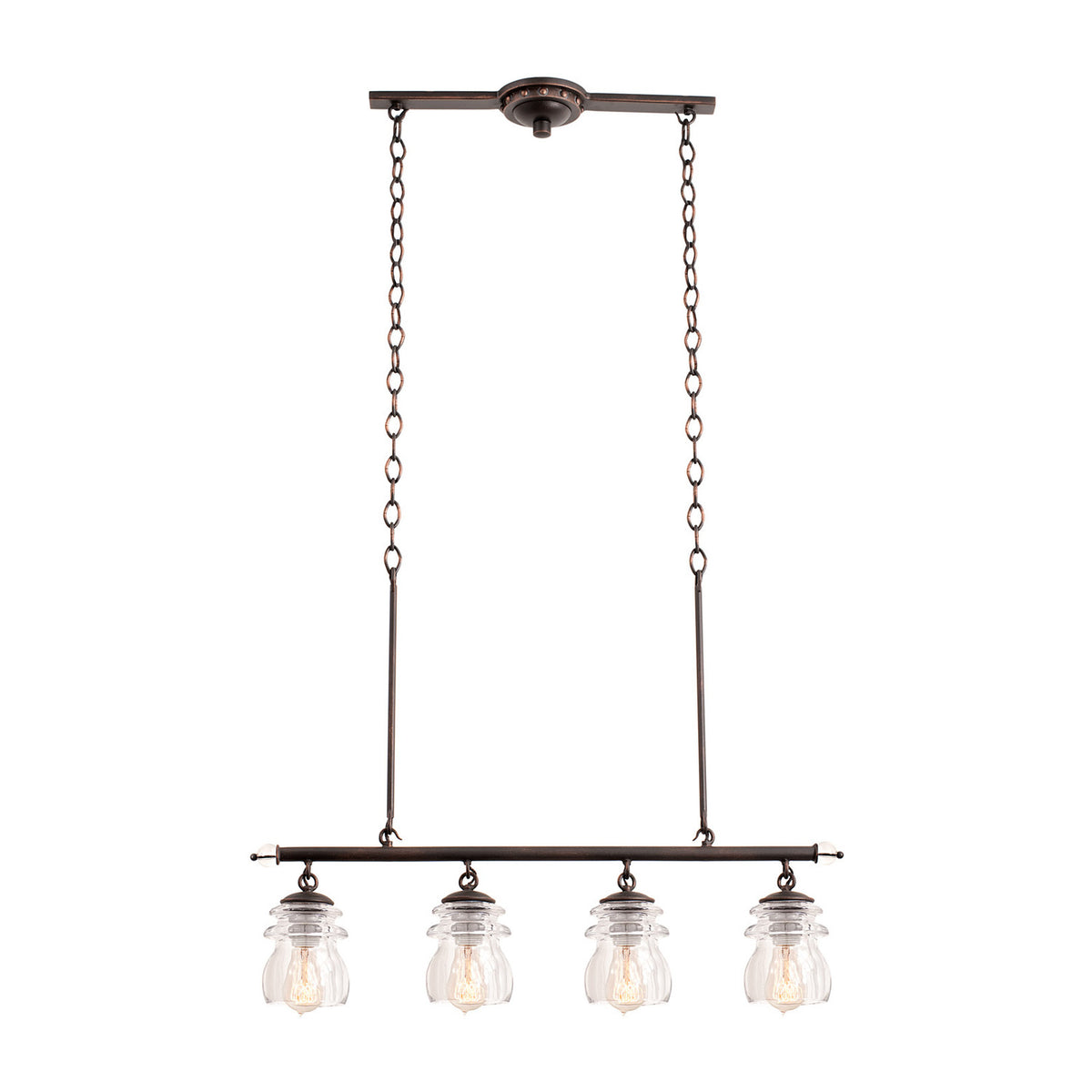 50'' Brierfield 4 Light Antique Copper Linear Pendant